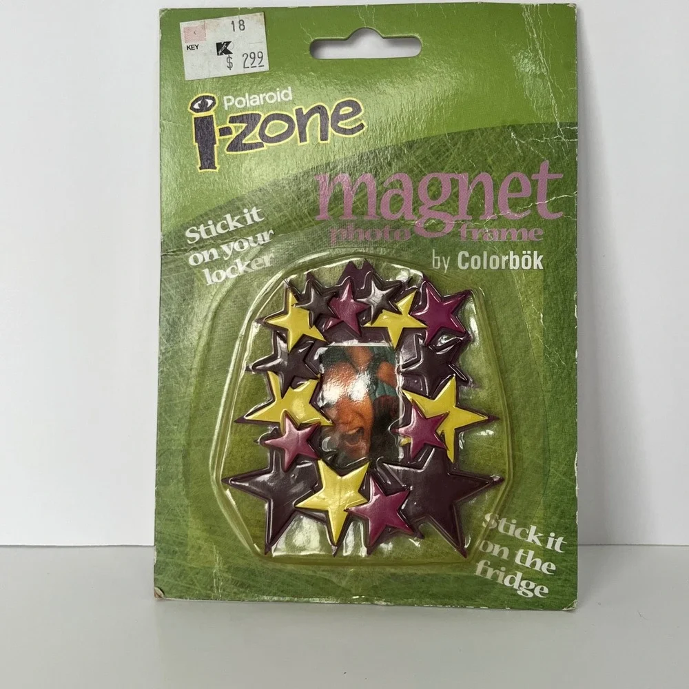 Polaroid i-Zone Magnet Photo Frame Colorbok Stars Purple Yellow Vintage Y2K